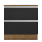 Gabinete Bajo 80 cm 2 Cajones Marrón/Negro Glamy Madesa