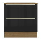Gabinete Bajo 80 cm 2 Cajones Marrón/Negro Lux Madesa