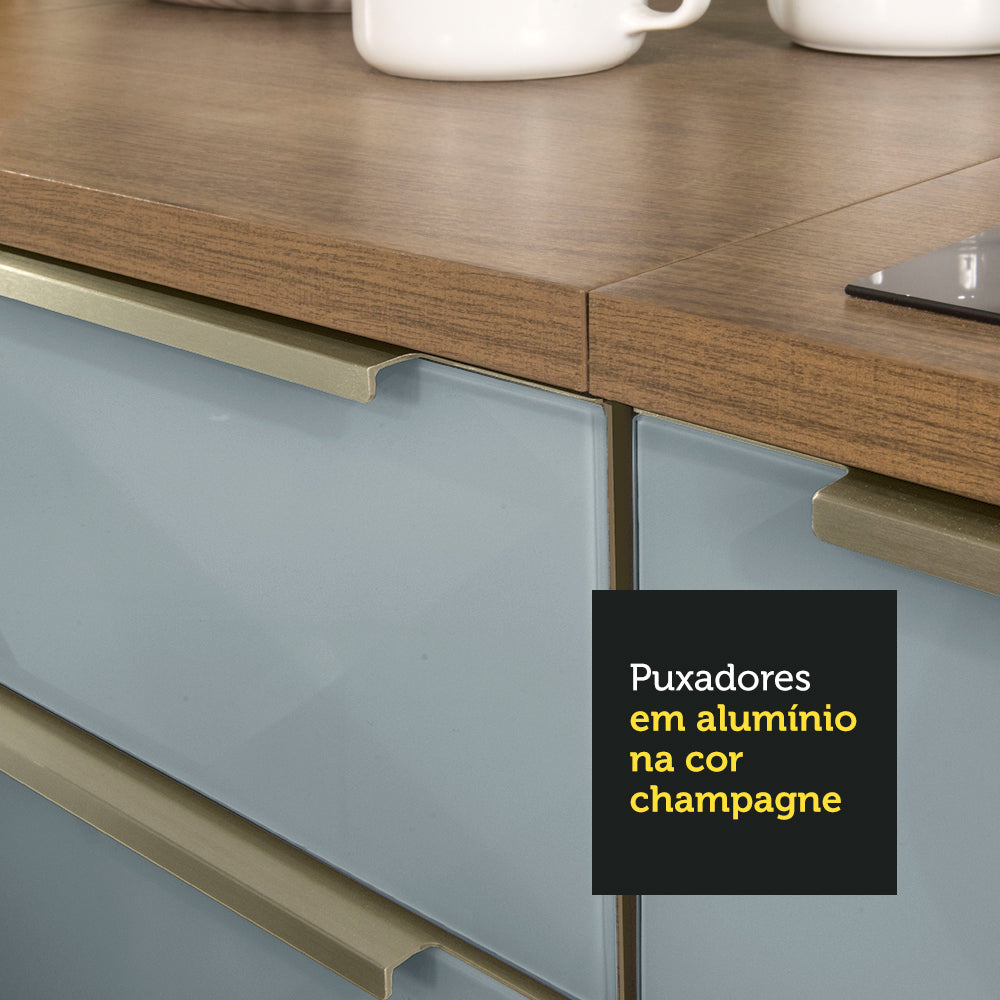 Gabinete Bajo 80 x 60 cm 2 Cajones (Con Encimera) Lux Marrón/Gris