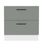 Gabinete Bajo 80 cm 2 Cajones Sin Encimera Blanco/Gris Agata Madesa