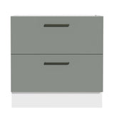 Gabinete Bajo 80 x 60 cm 2 Cajones (Sin Encimera) Agata Blanco/Gris