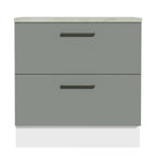 Gabinete Bajo 80 cm 2 Cajones Blanco/Gris Agata Madesa