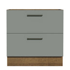 Gabinete Bajo 80 cm 2 Cajones Sin Encimera Marrón/Gris Agata Madesa
