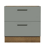 Gabinete Bajo 80 x 60 cm 2 Cajones (Sin Encimera) Agata Marrón/Gris