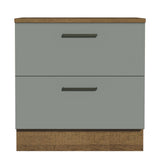 Gabinete Bajo 80 x 60 cm 2 Cajones (Con Encimera) Agata Marrón/Gris