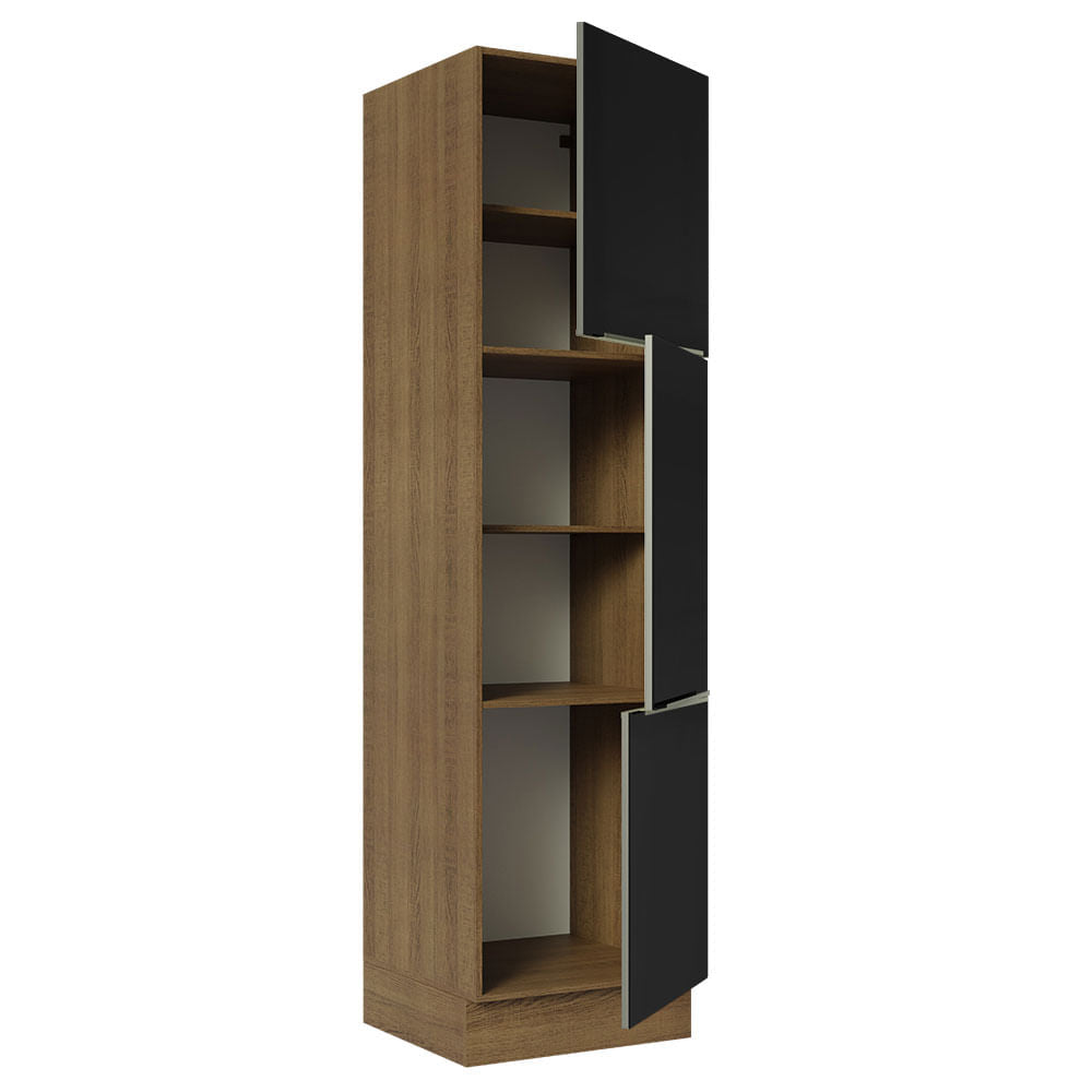 Mueble Despensa 60 cm 3 Puertas Lux Marrón/Negro