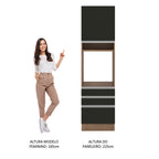 Mueble para Horno 60 cm 1 Puerta 3 Cajones Marrón/Negro Glamy Madesa