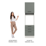 Mueble de Cocina para Horno 60 x 60 cm 1 Puerta 3 Cajones Agata Blanco/Gris