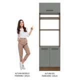 Mueble de Cocina para Horno 70 x 60 cm 3 Puertas Agata Marrón/Gris