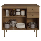 Gabinete Bajo para Fregadero 105 cm 3 Puertas 2 Cajones Marrón Gourmet Madesa