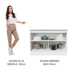 Mueble de Cocina para Fregadero 120 cm 2 Puertas (con Encimera) Blanco/Crema Agata
