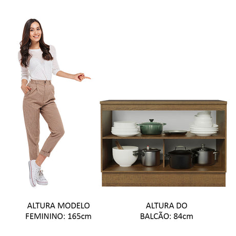 Mueble de Cocina para Fregadero 120 cm 2 Puertas (con Tablero) Marrón/Blanco Agata Madesa