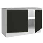 Gabinete Bajo para Fregadero 120 cm 2 Puertas Blanco/Negro Glamy Madesa