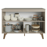 Gabinete Bajo de Cocina 120 cm 2 Puertas Con Patas Crema Nice Madesa