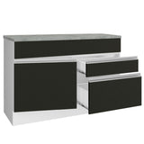 Gabinete Bajo de Tarja 120cm 1 Puerta 2 Cajones Blanco/Negro (Con Encimera) Glamy