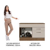 Mueble de Cocina para Fregadero 120 cm 1 Puerta y 2 Cajones (Con Tablero) Marrón/Crema Agata Madesa