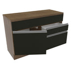 Gabinete Bajo para Fregadero 120 cm 1 Puerta 2 Cajones Marrón/Negro Glamy Madesa