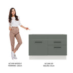 Gabinete Bajo para Fregadero 120 cm 1 Puerta 2 Cajones Sin Encimera Blanco/Gris Agata Madesa