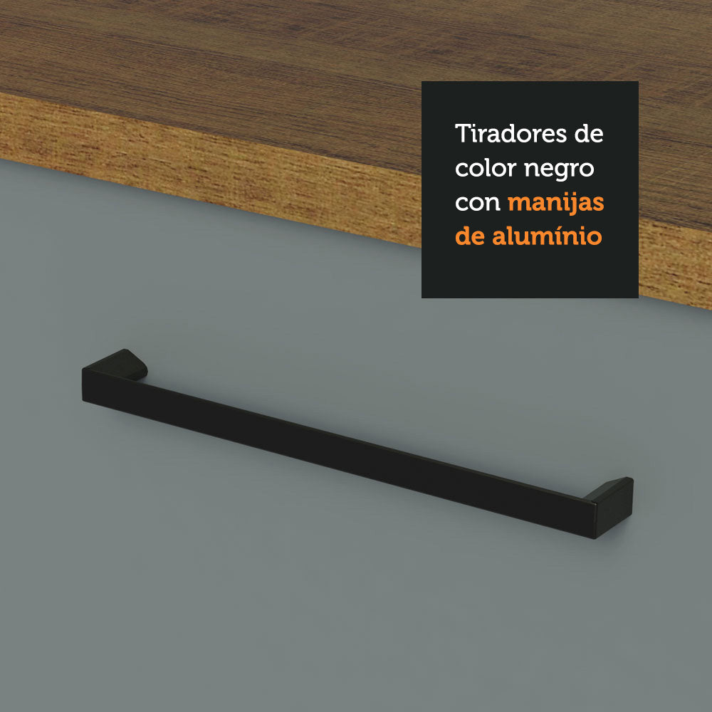 Gabinete Bajo para Fregadero 120 cm 1 Puerta y 2 Cajones (Sin Encimera ni Fregadero) Agata Marrón/Gris