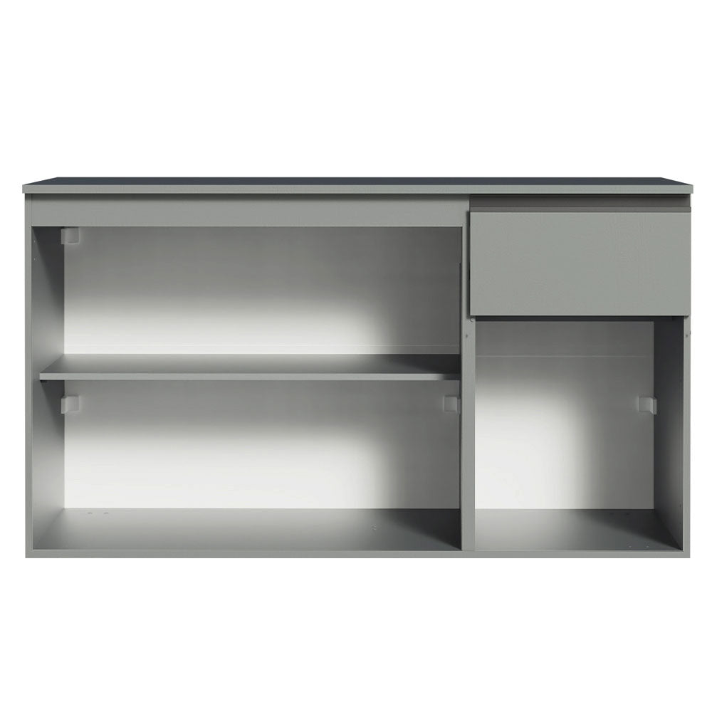 Gabinete Bajo para Fregadero 120 cm 3 Puertas 1 Cajón Sin Patas Nice Gris