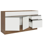 Gabinete Bajo para Fregadero 150 x 52 cm 2 Puertas 2 Cajones Sin Encimera Marrón/Blanco Glamy Madesa 02