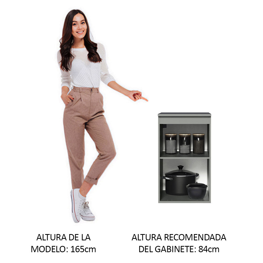 Gabinete Bajo 40 cm 1 Puerta Sin Patas Nice Gris