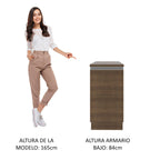 Gabinete Bajo 40 cm 1 Puerta Marrón Glamy Madesa