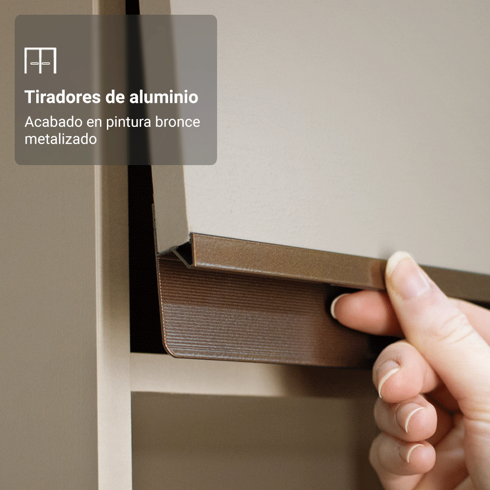 Gabinete Bajo 60 cm 3 Cajones Sin Patas Nice Crema