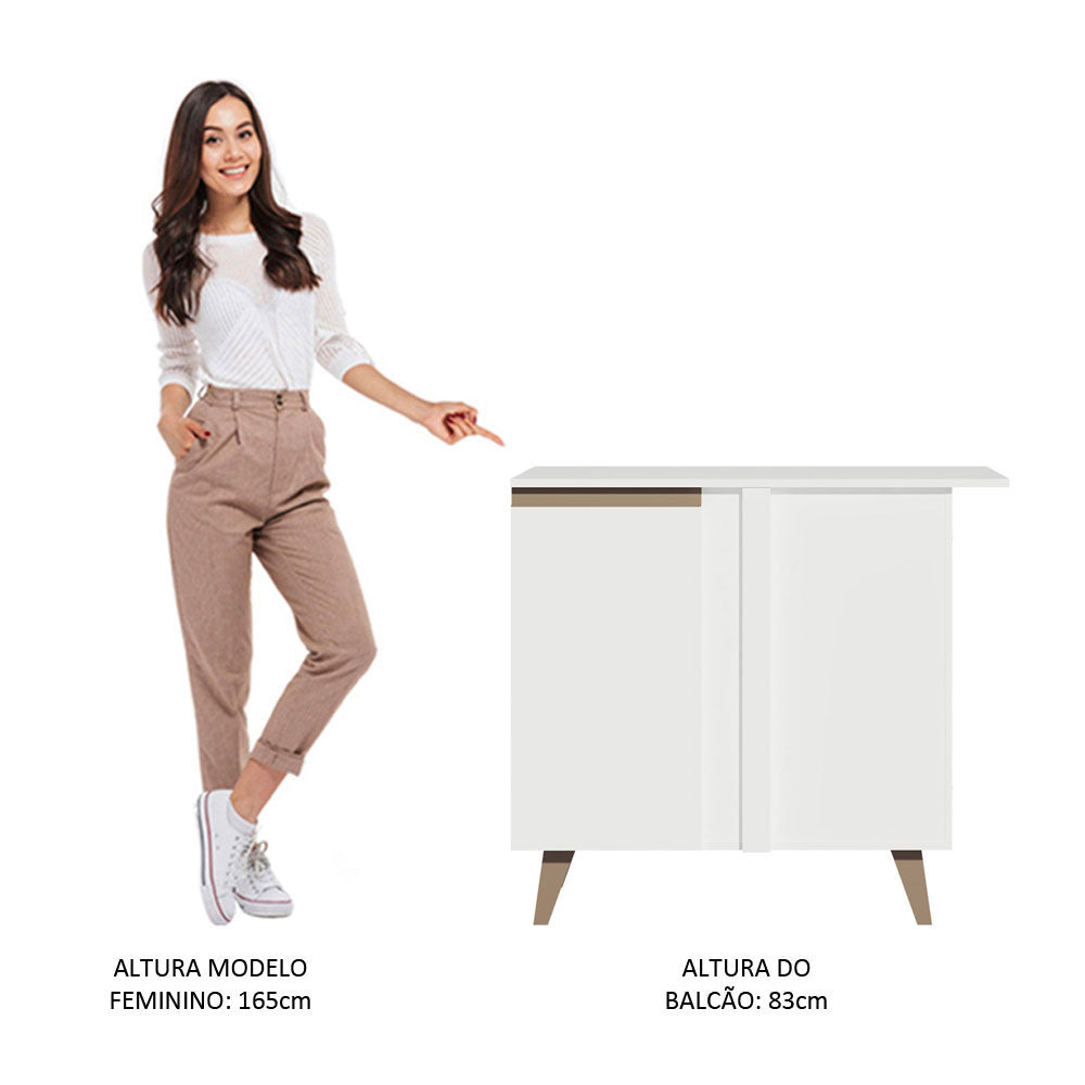 Gabinete Bajo Esquinero 90 cm 1 Puerta Blanco Reims Madesa