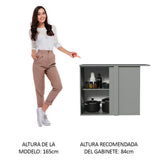 Gabinete Bajo de Esquina 1 Puerta Sin Patas Nice Gris