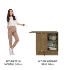 Gabinete Bajo Esquinero 94 cm 1 Puerta Marron/Blanco Glamy Madesa