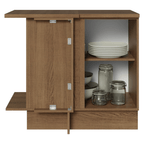 Gabinete Bajo Esquinero 94 cm 1 Puerta Marrón/Blanco Stella Madesa