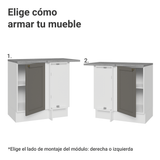 Gabinete Bajo Esquinero 1 Puerta Blanco/Gris Vik Madesa