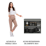 Gabinete Bajo 80 cm 2 Puertas Sin Patas Nice Gris