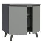 Gabinete Bajo 80 x 52 cm 2 Puertas con Patas Gris Nice Madesa