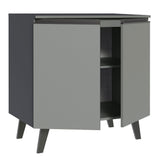 Gabinete Bajo 80 cm 2 Puertas Con Patas Gris Nice Madesa