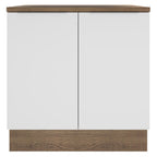 Gabinete Bajo 80 cm 2 Puertas Marrón/Blanco Stella Madesa