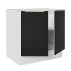Gabinete Bajo 80 cm 2 Puertas Sin Encimera Blanco/Negro Lux Madesa