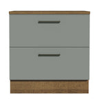 Gabinete Bajo 80 cm 2 Cajones Marrón/Gris Agata Madesa