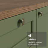 Gabinete Bajo de Cocina 80 cm 2 Cajones Marrón/Verde Vik Madesa