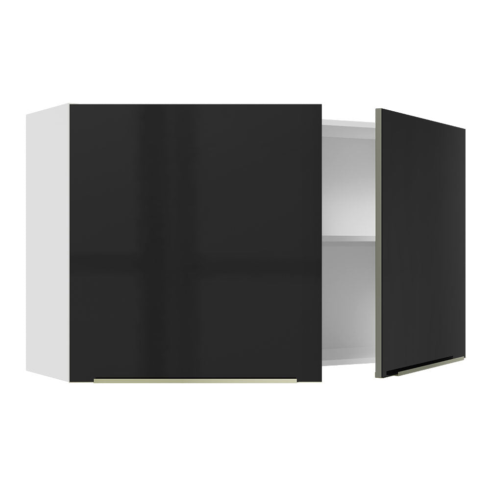 Gabinete Superior 120 cm 2 Puertas Blanco/Negro Lux Madesa