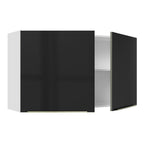 Gabinete Superior 120 cm 2 Puertas Blanco/Negro Lux Madesa
