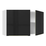 Gabinete Superior 120 cm 2 Puertas Lux Blanco/Negro