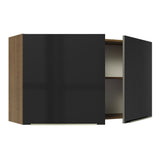 Gabinete Superior 120 cm 2 Puertas Lux Marrón/Negro