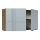 Gabinete Superior 120 cm 2 Puertas Lux Marrón/Gris