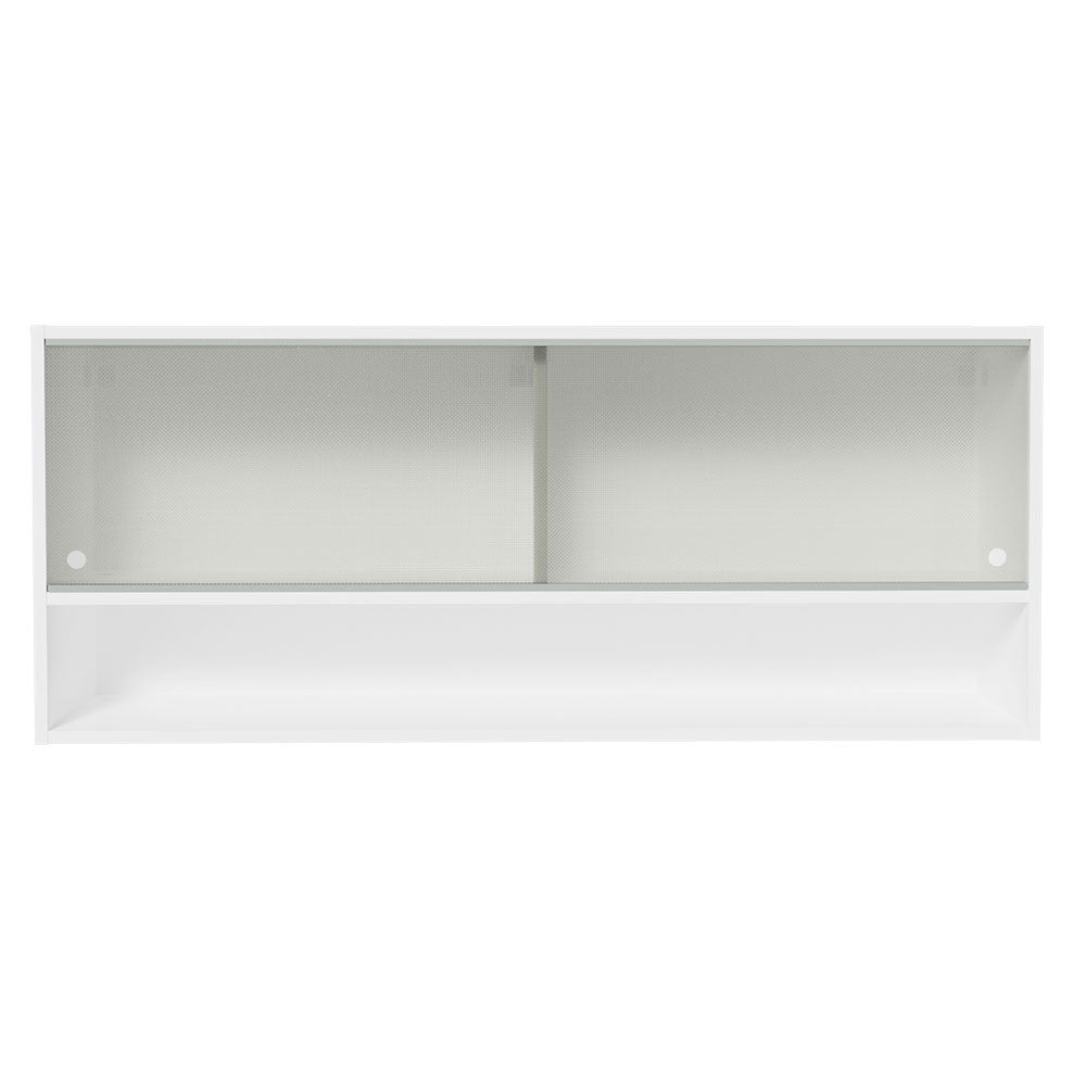 Gabinete Superior 2 Puertas Correderas Vidrio 120cm 1 Nicho Glamy, Lux, Agata y Reims Blanco