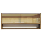 Gabinete Superior Madesa 120cm 2 Puertas Corredizas Vidrio Reflectante 1 Nicho para Cocinas Glamy, Lux y Reims Marrón