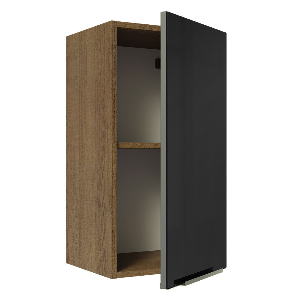 Gabinete Superior 35 cm 1 Puerta Lux Marrón/Negro