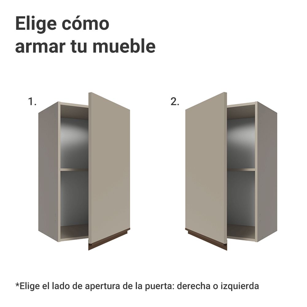 Gabinete Superior 40 cm 1 Puerta Nice Crema