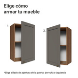 Gabinete Superior 40 cm 1 Puerta Marrón/Gris Vik Madesa